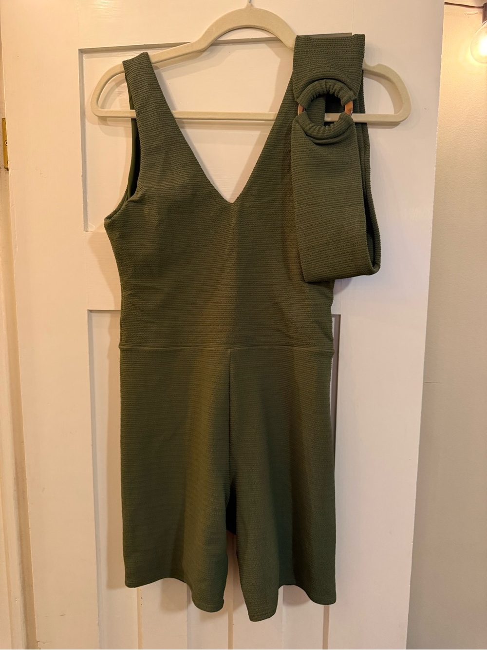 MONTCE Olive Green One-Piece Romper with Waist Ring